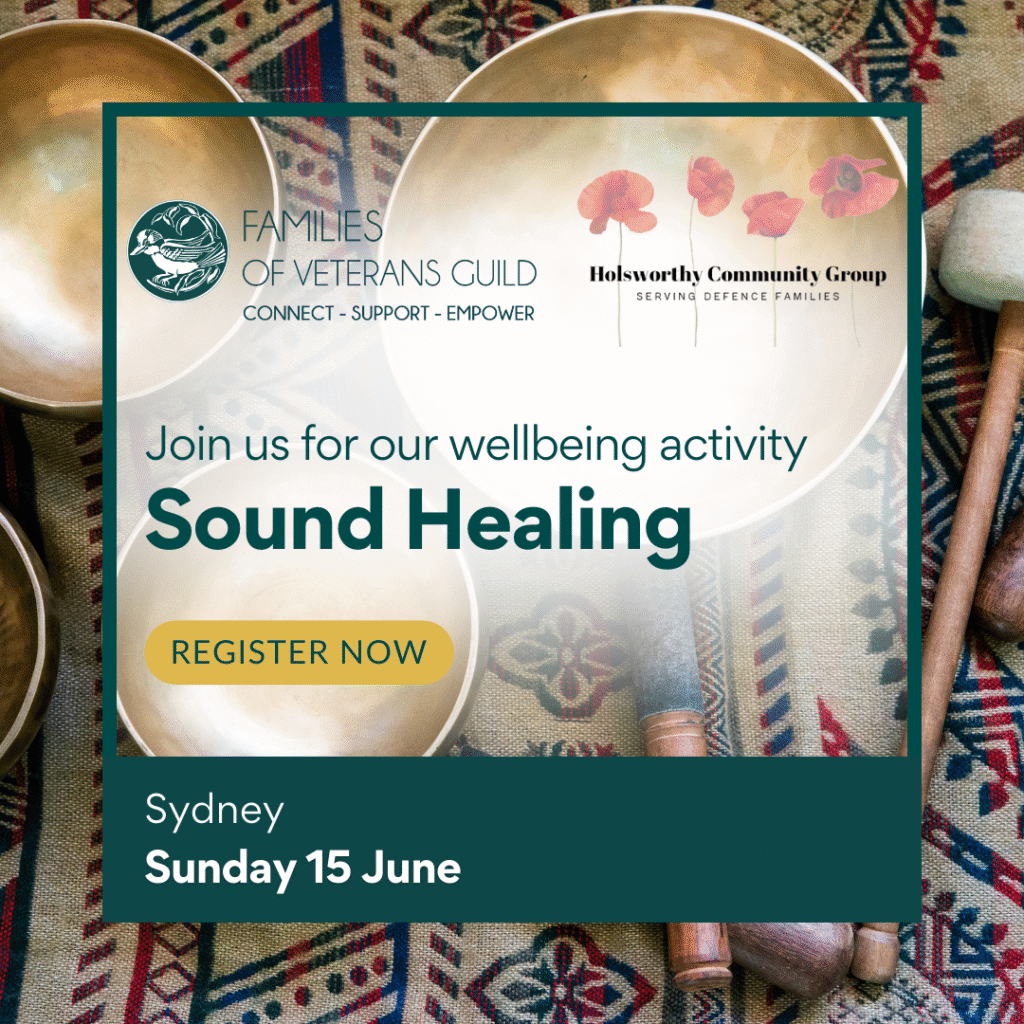 Sound healing for war widows, defence and veteran families.