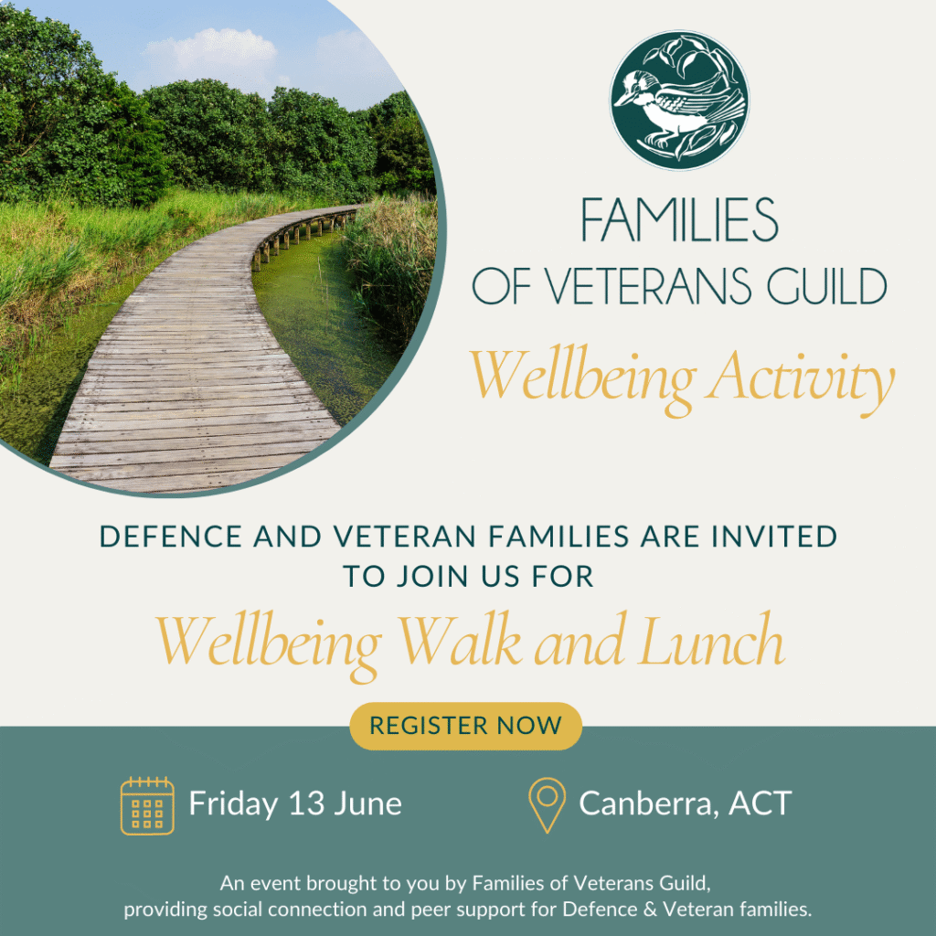 Wellness walk for defence families, veteran families, families of veterans and war widows.