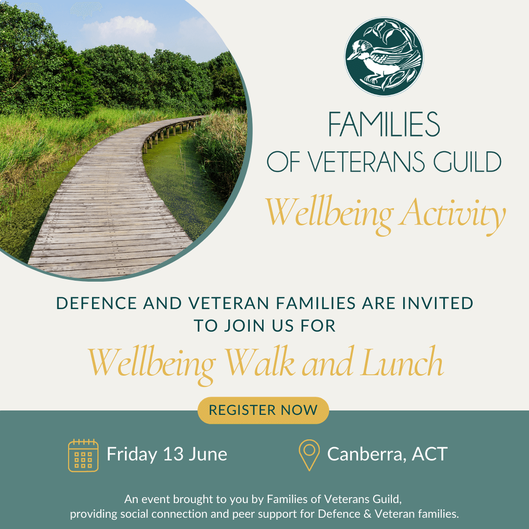 Wellness walk for defence families, veteran families, families of veterans and war widows.