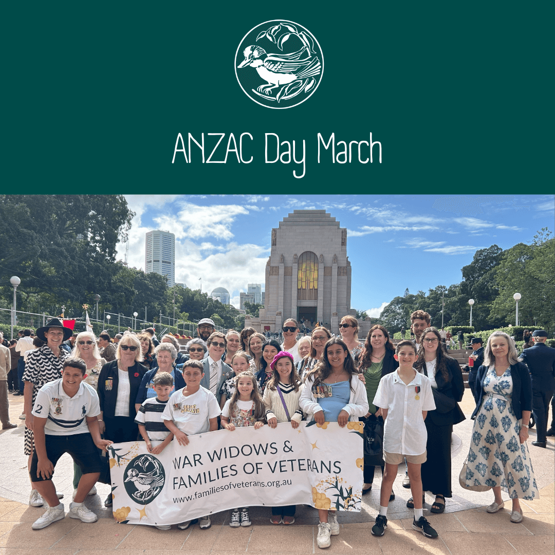 ANZAC March in Sydney CBD, marching with war widows and families of veterans.