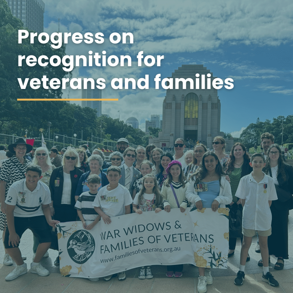 Progress on recognition for veterans and families