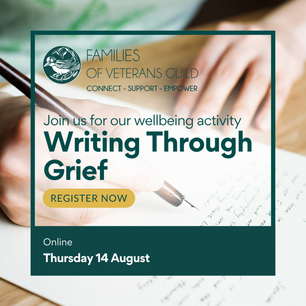 Writing through grief wellbeing activity for war widows, defence and veteran families