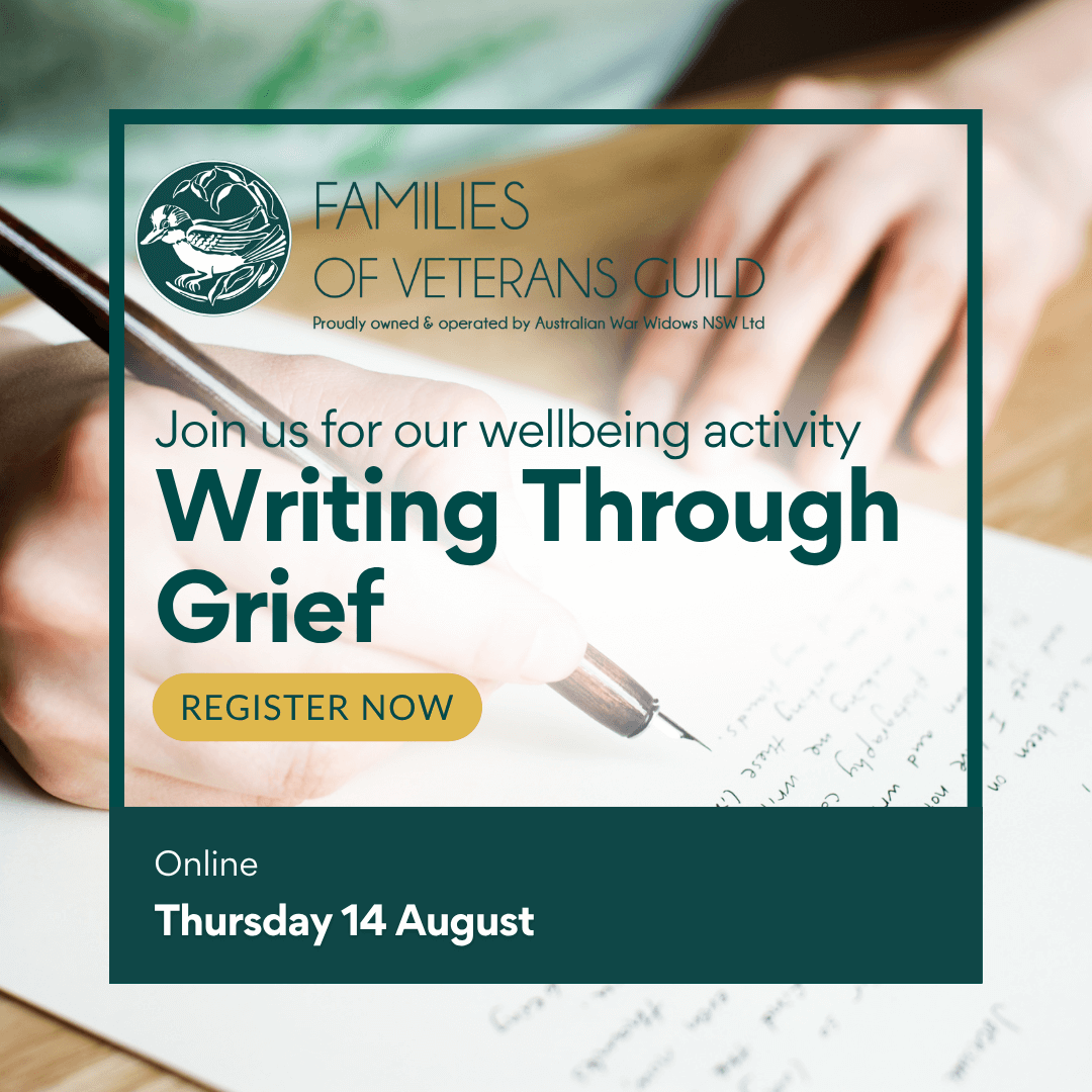 Writing through grief wellbeing activity for war widows, defence and veteran families