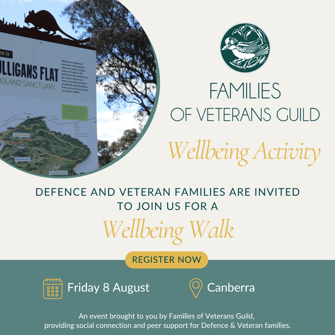 Wellbeing walk wellbeing activity for war widows, defence and veteran families