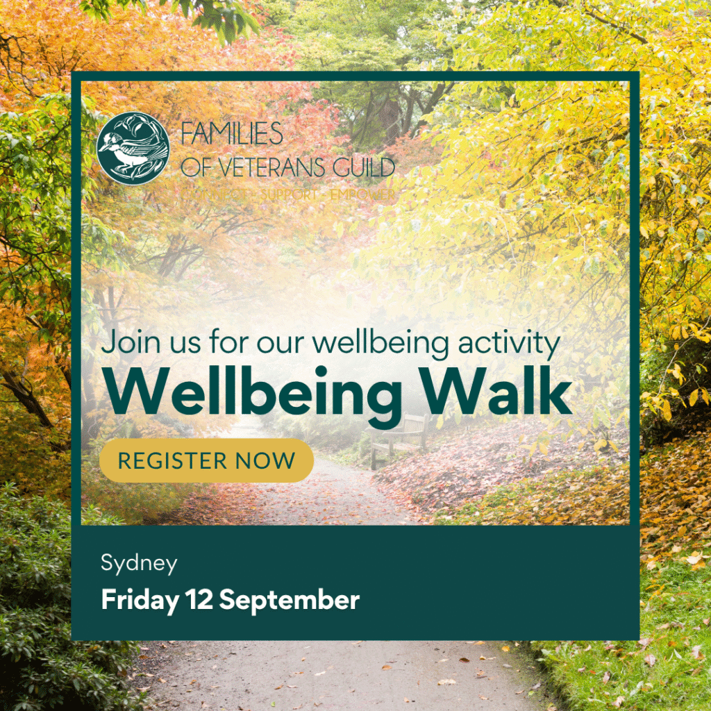 Wellbeing walk for Sydney veteran families