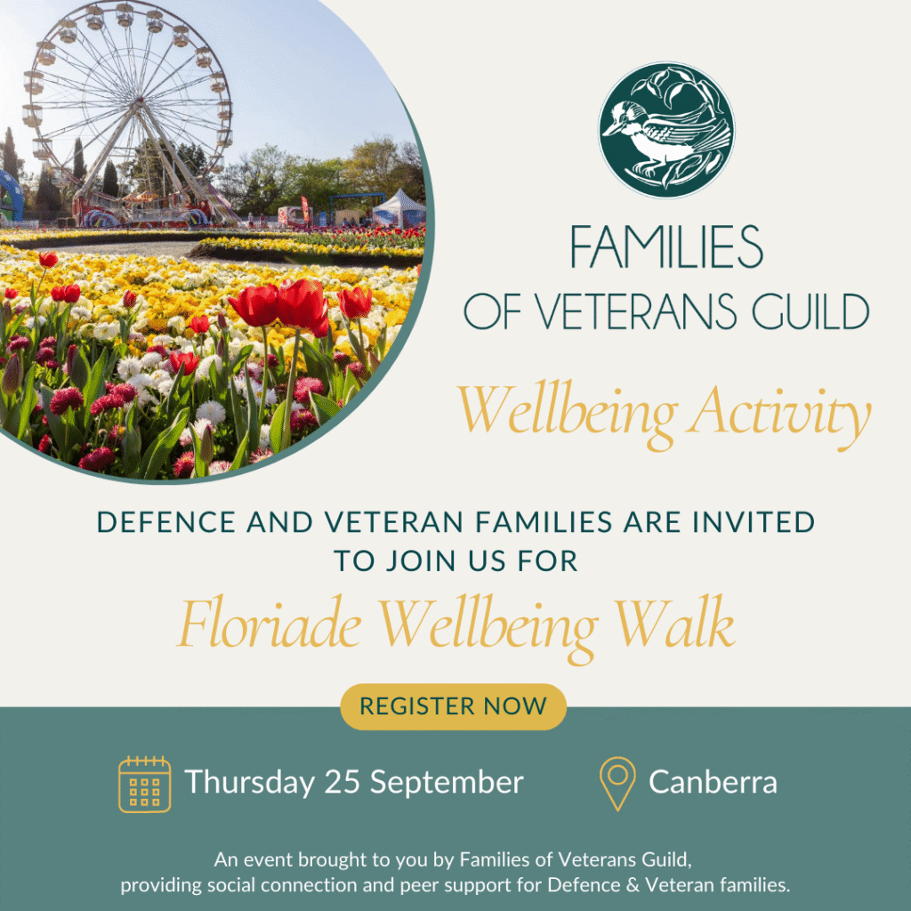 Wellbeing walk for Canberra veteran families