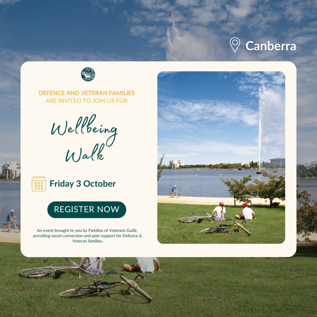 Wellbeing walk for Canberra veteran families
