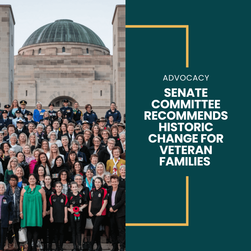Veteran and defence families welcoming the senate committee recommendation for inclusion