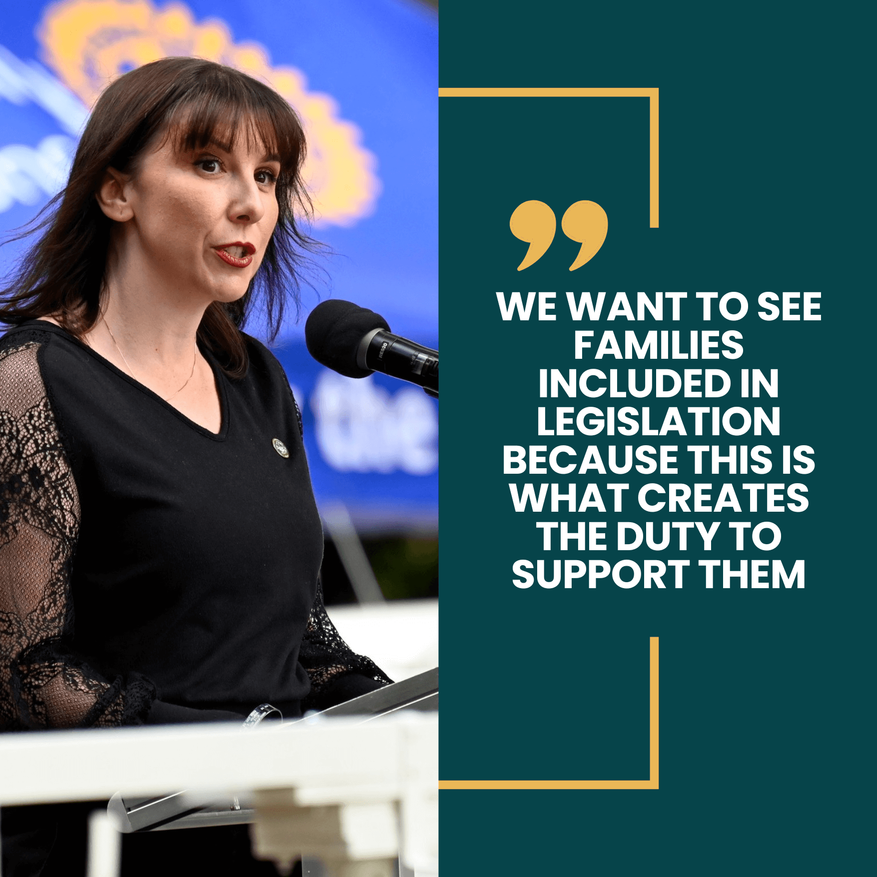 We want to seem them included in legislation because this is what creates the duty to them