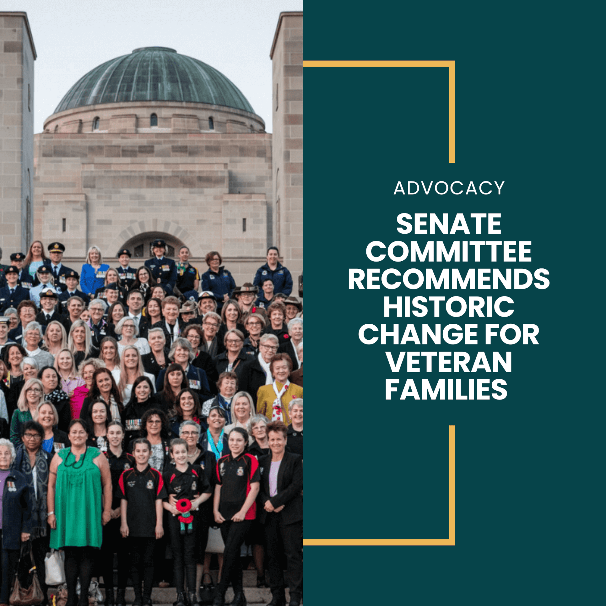 Veteran and defence families welcoming the senate committee recommendation for inclusion