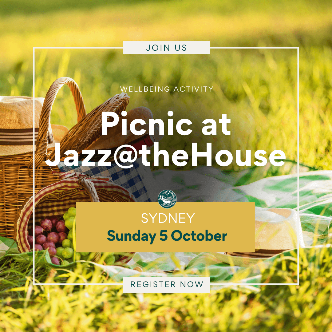 Picnic at Jazz@theHouse for war widows, defence and veteran families. Activities for defence and veteran families.