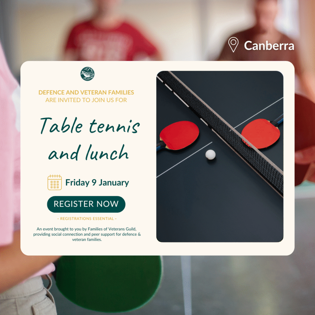 Table tennis and lunch for Canberra veteran families