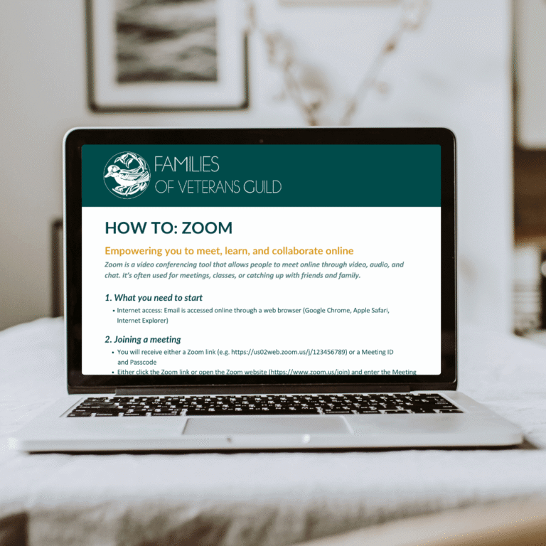 Information sheet from our digital literacy guides, empowering and supporting war widows in their digital journey. How to use Zoom.