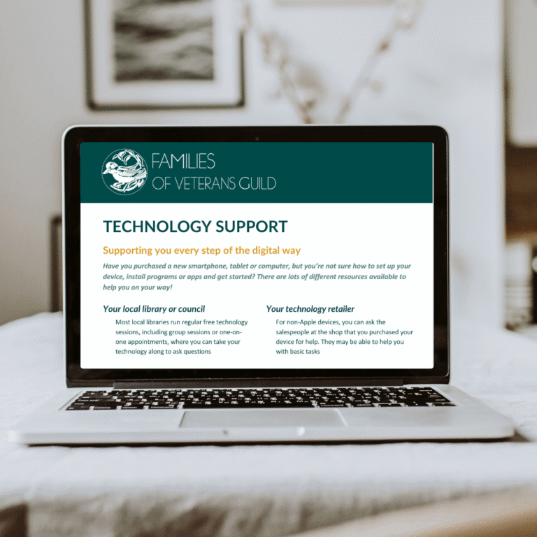 Information sheet from our digital literacy guides, empowering and supporting war widows in their digital journey. Technology Support.
