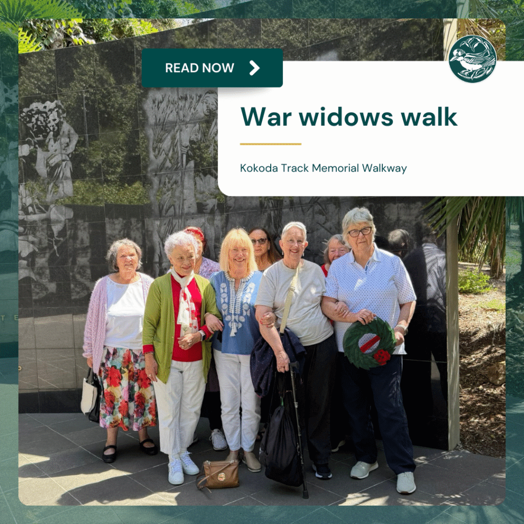 War widows walk at Kokoda Track Memorial Walkway