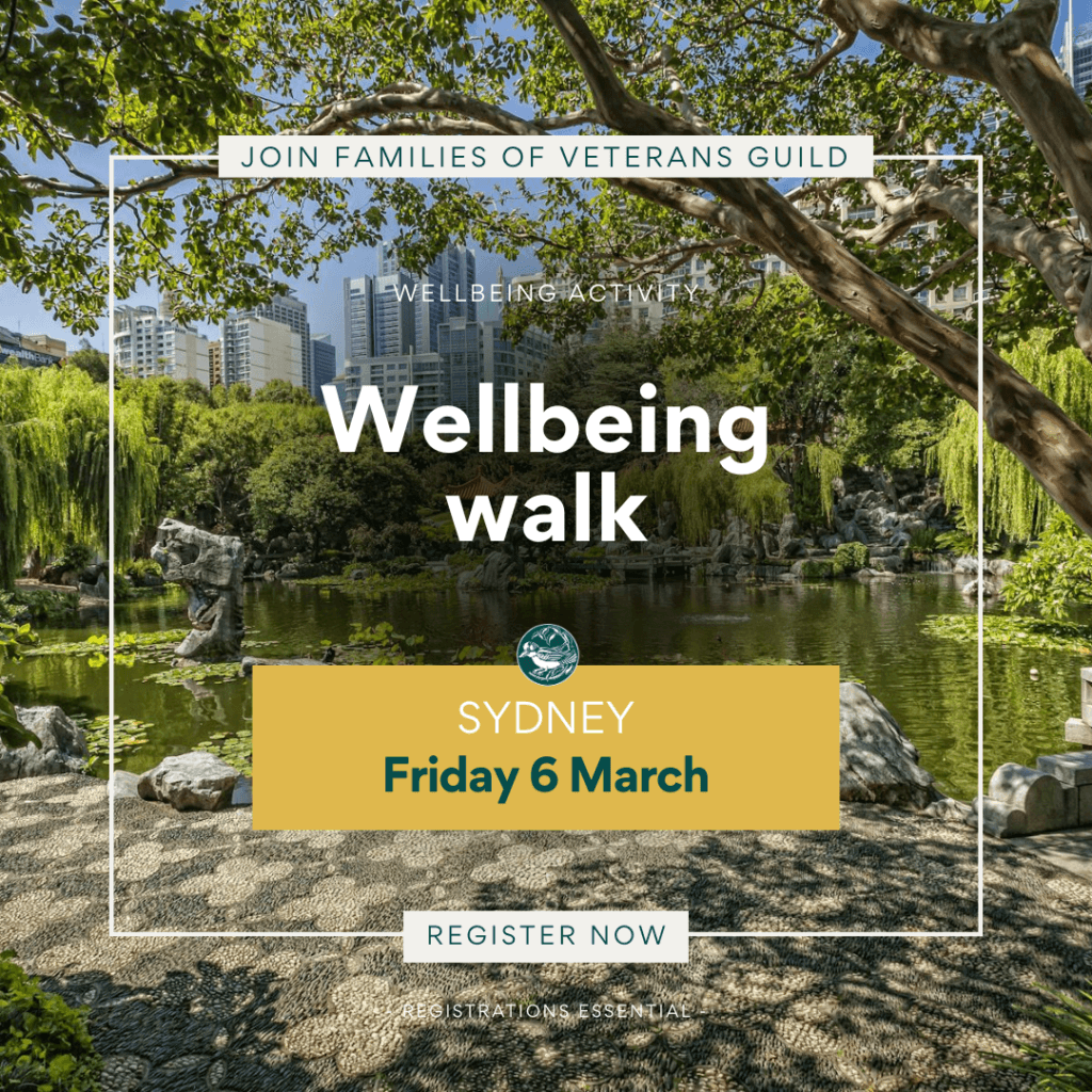 Wellbeing walk in Sydney for veteran families