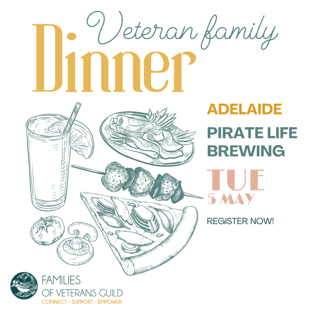 Veteran family dinner for war widows, defence and veteran families. Activities for defence and veteran families.