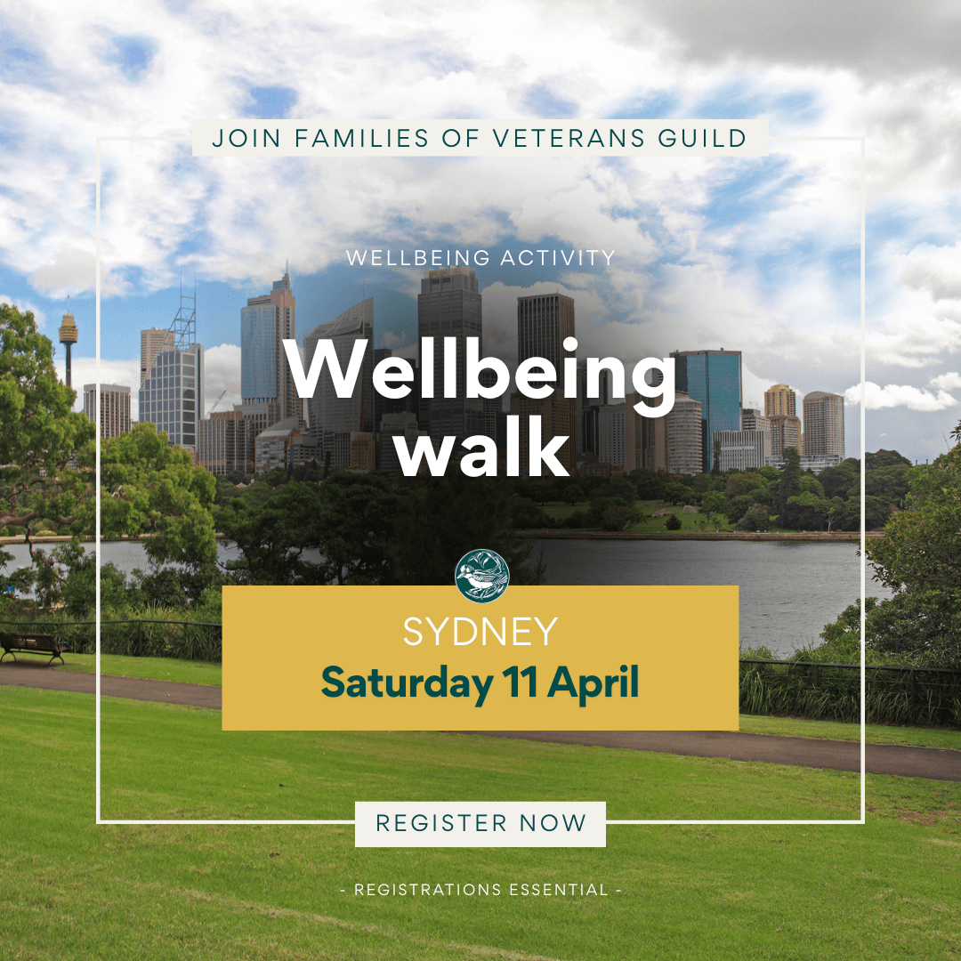 Wellbeing walk Sydney. Activities for war widows, defence and veteran families.
