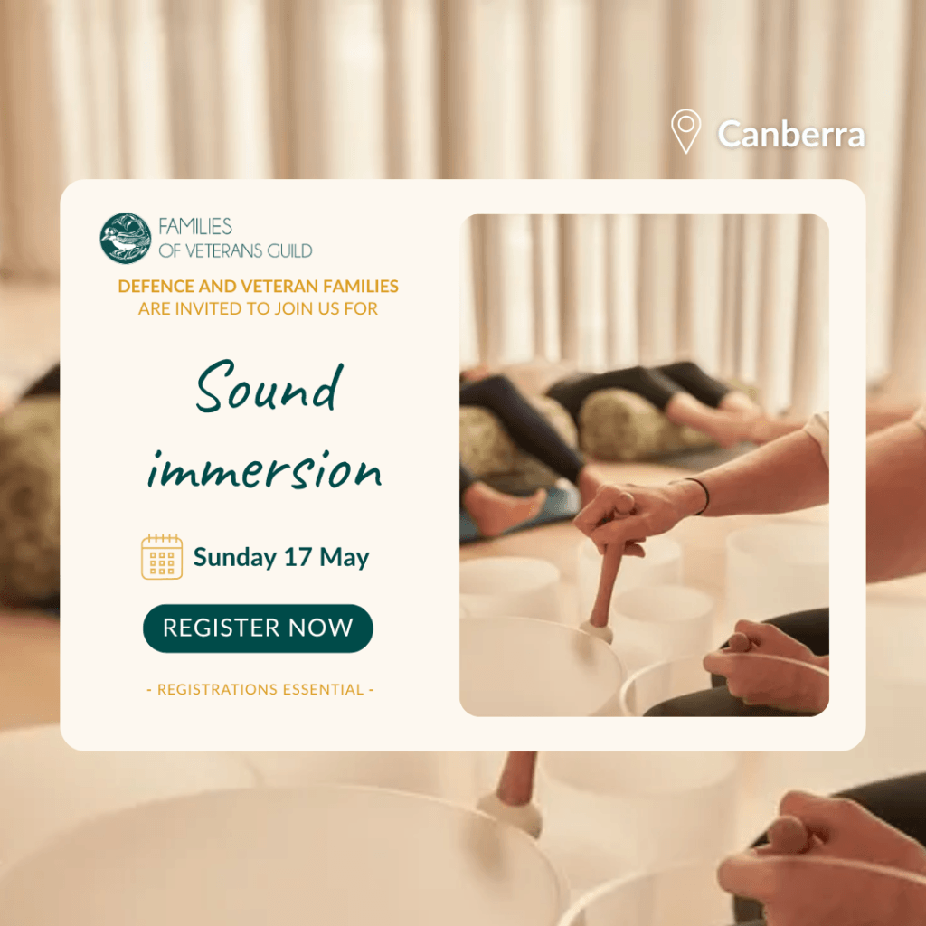 Sound immersion session for Canberra veteran families. Activities for war widows, defence and veteran families.