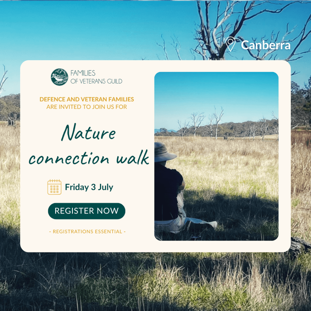 Nature connection walk for Canberra veteran families