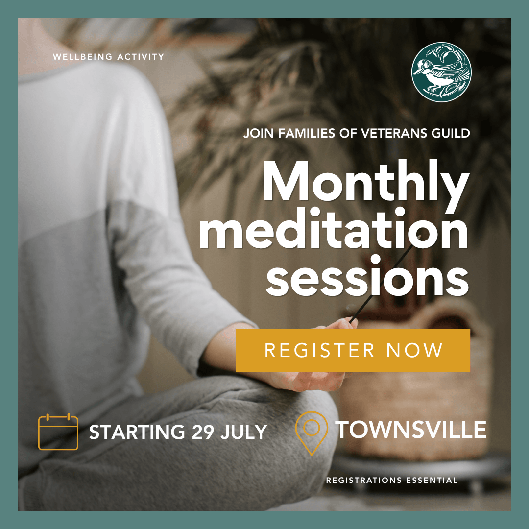 Monthly breathwork and meditation Townsville. Free activities for war widows, defence and veteran families.