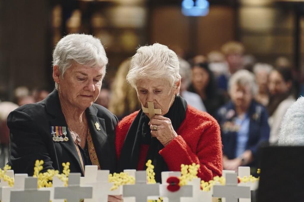 War widows at the ANZAC Field of Remembrance. 74th ANZAC Field of Remembrance.