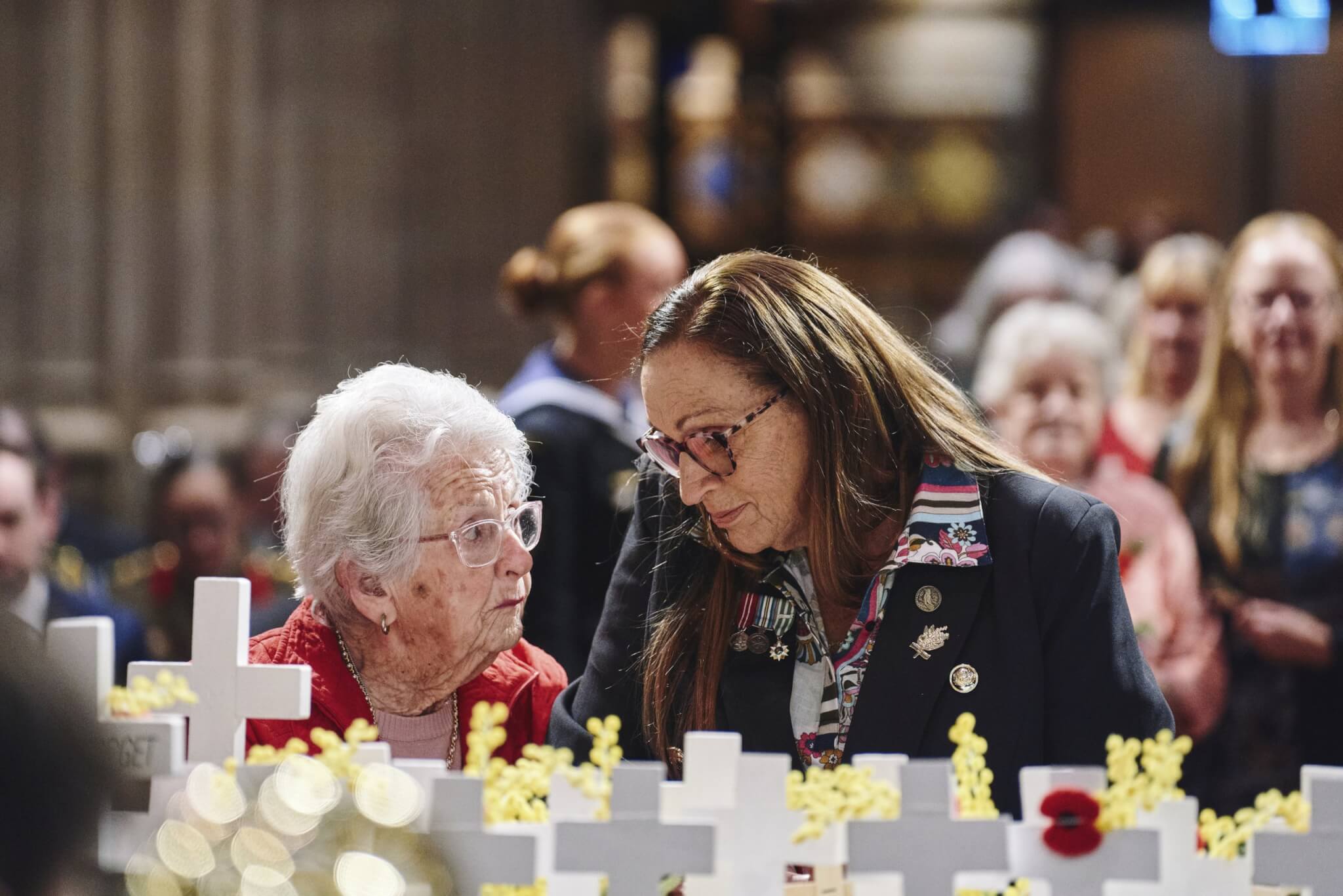 War widows at the ANZAC Field of Remembrance. 74th ANZAC Field of Remembrance.