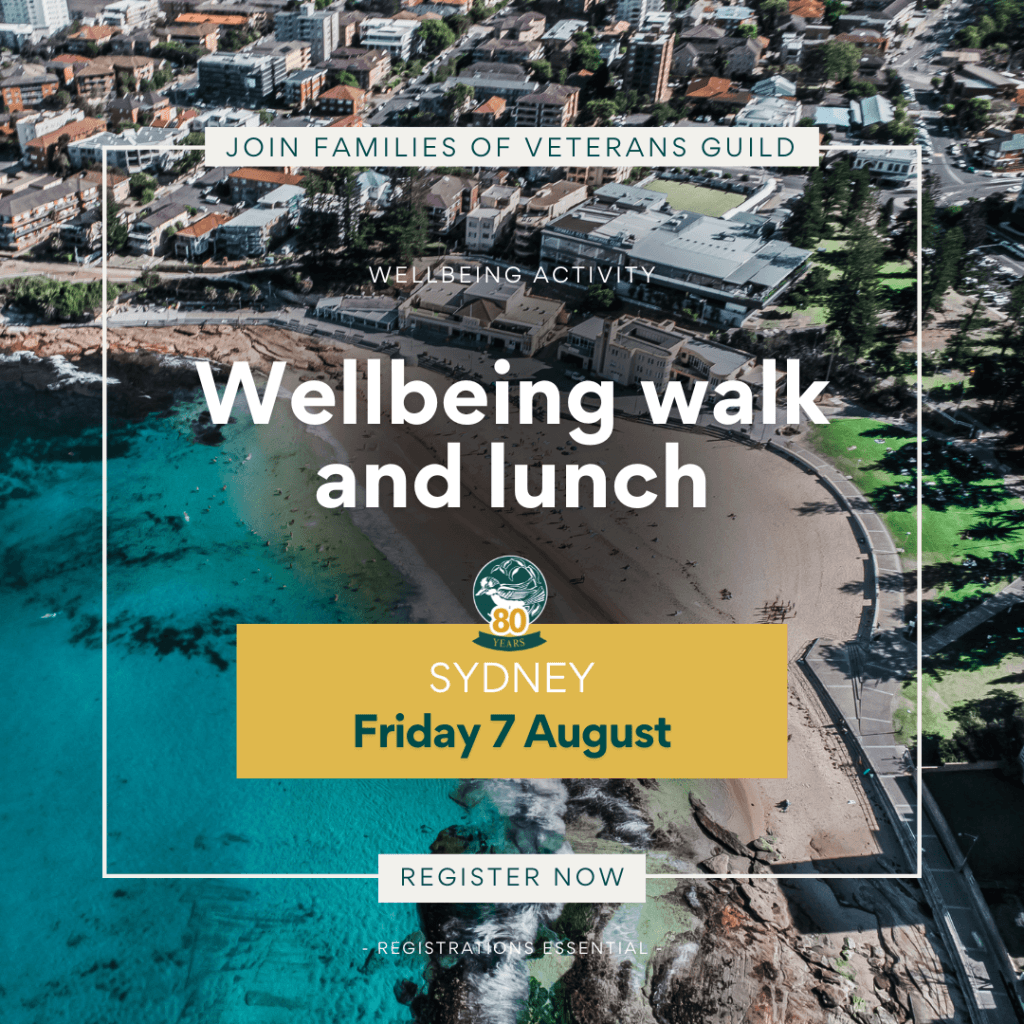 Wellbeing walk and lunch in Sydney for veteran families