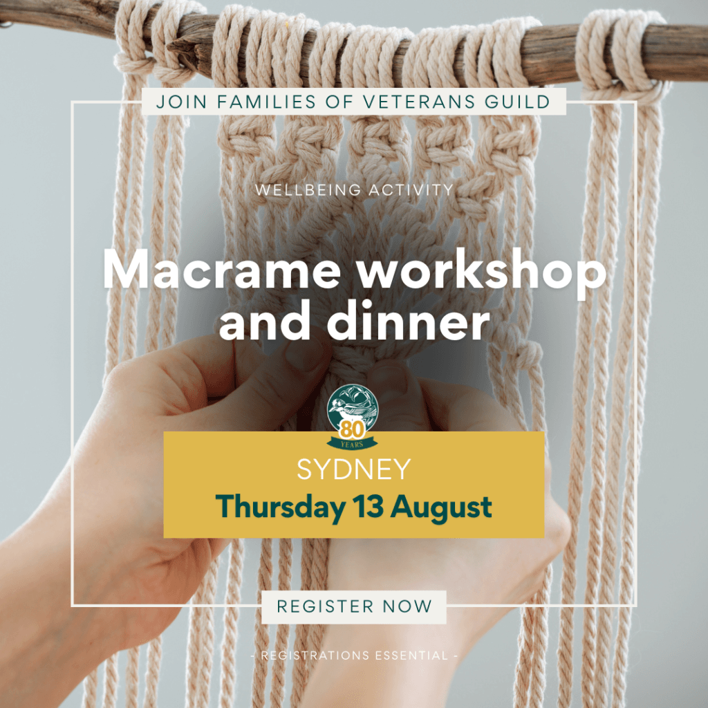 Macramé workshop for Sydney veteran families