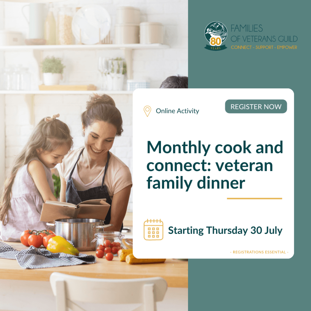 Monthly cook & connect: veteran family dinner online