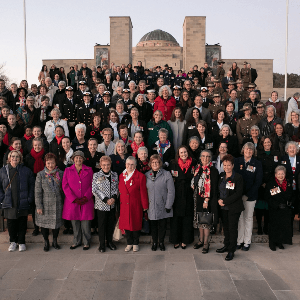 Group of war widows standing together. National advocacy for Australia's war widows.