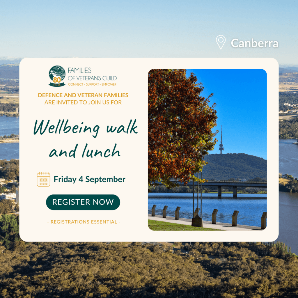 Wellbeing walk and lunch for Canberra veteran families